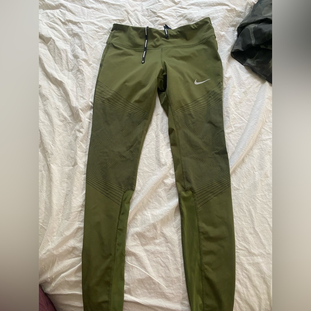 Nike dri-fit running tights - green